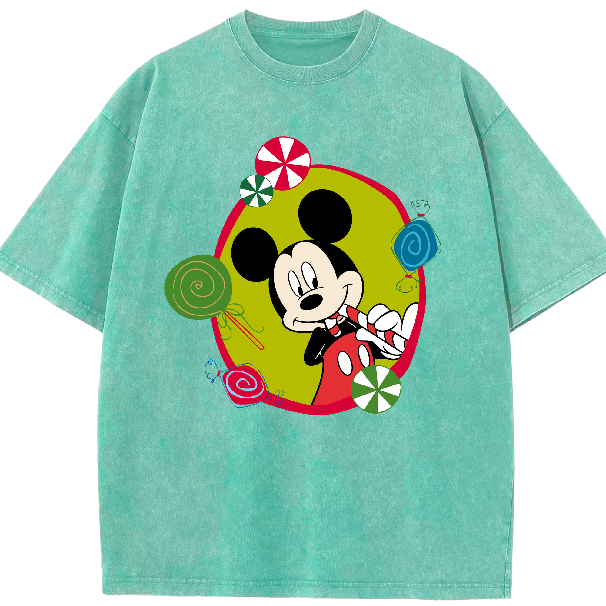 （画像用） ミッキーマウス Mickey Mouse 綿100% ヴィンテージ風 半袖Tシャツ（フロントプリント）